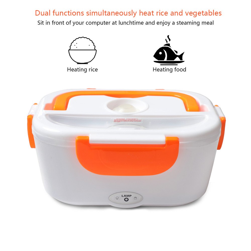 Electric Heating Lunch Box Portable Food Storage Warmer-Removable PP Container 1.05L Capacity/40W Power/220V Voltage for Adults Kids by Aoxun