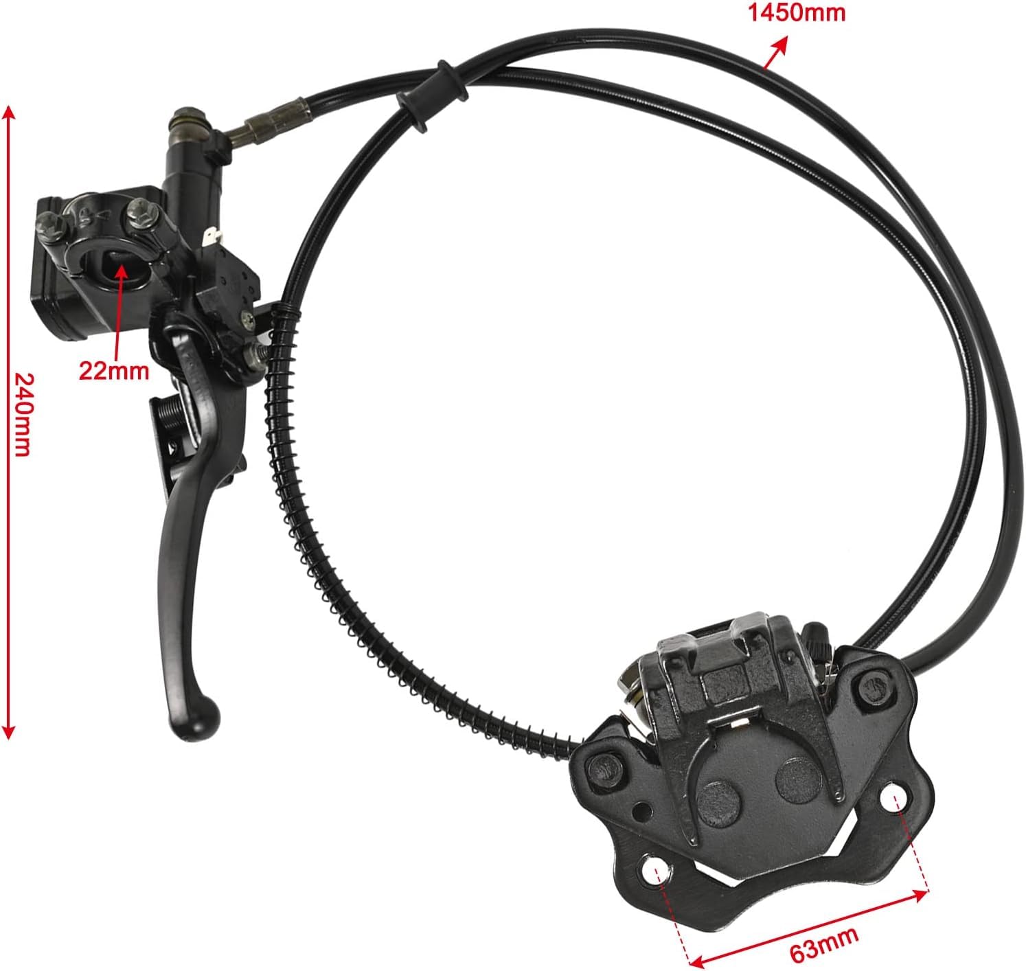 Trkimal Mano posteriore idraulica freno a disco Master Cylinder Assemblea pinza con pastiglie dei freni per ATV cinese Quad TaoTao Sunl Roketa NST Cool sport 50cc 70cc 90cc 110cc 125cc