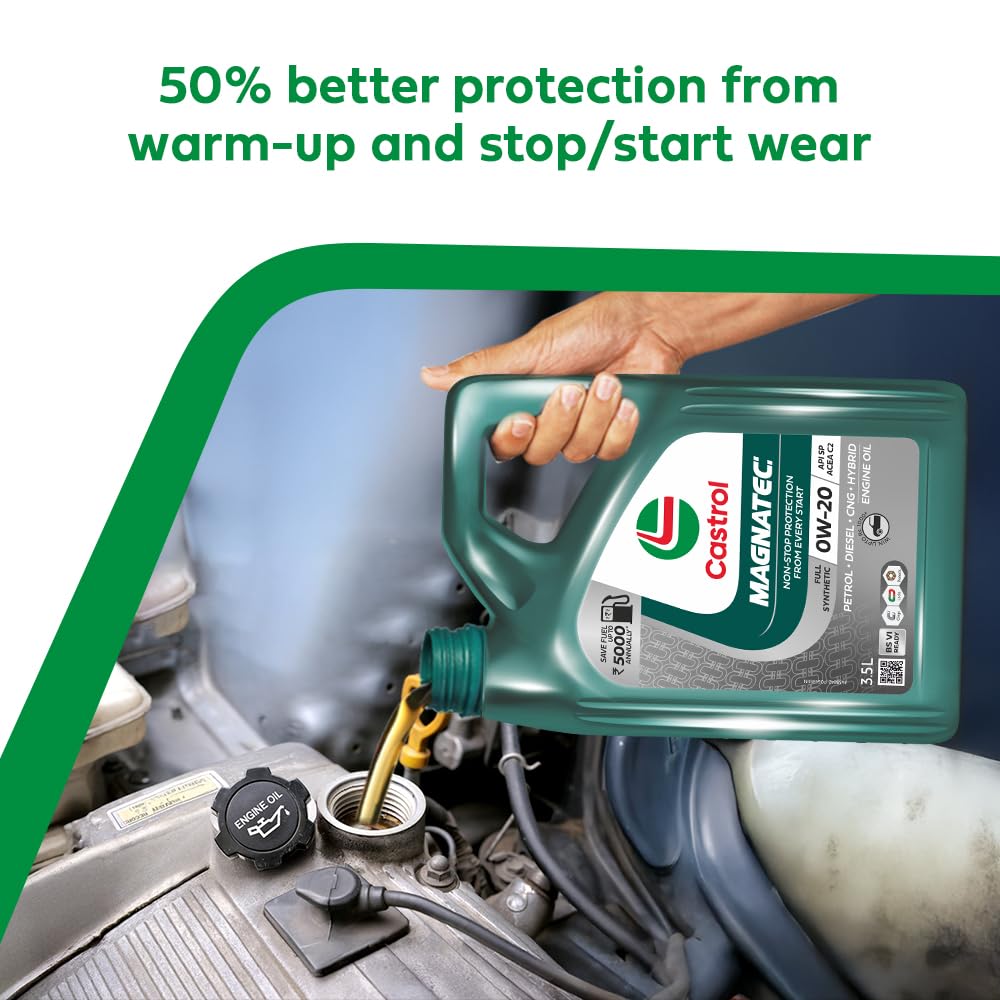 Castrol MAGNATEC STOP-START 0W-20 Full Synthetic Engine Oil for Petrol Cars 3.5L - Image 3 thumbnail