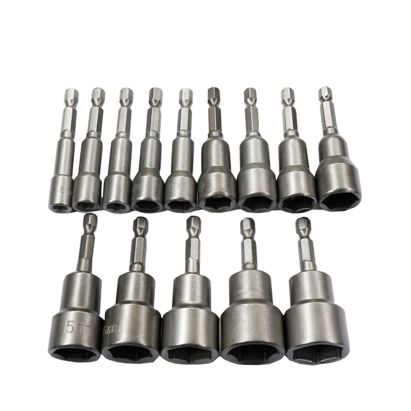 Destornillador de tuerca magnética con enchufe de impacto de 6mm-19mm, juego de llaves hexagonales de 1/4, adaptador de broca for taladros eléctricos, Kit de enchufe de controladores de imp
