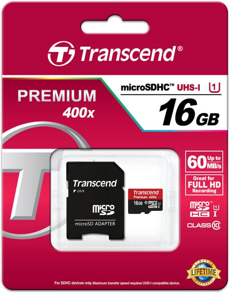 Transcend 16GB MICROSDHC Card (CLASS10) - TS16GUSDHC10