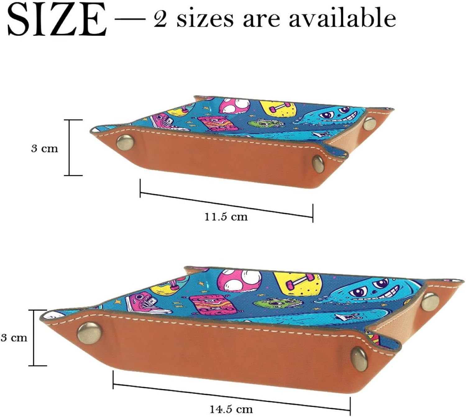 Colorful Skateboard Pattern Microfiber Leather Dice Trays Folding for RPG DND Table Games, Leather Dice Holder Storage Box Portable Folding Rolling Dice Tray, 16x16cm image 4