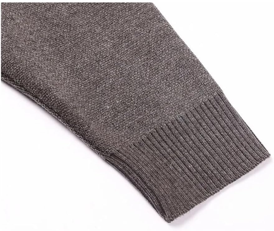 Men's Simple Zipper Lapel Cardigan Autumn Winter Fashion Knitted Sweater
