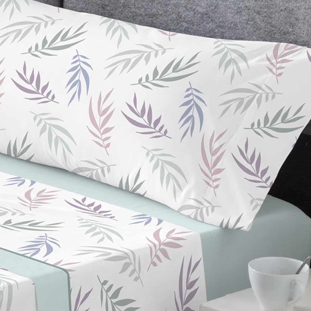 DECASATEXTIL – Juego de sábanas coralina Extra Suave- 3 Piezas– Sabanas de Invierno - Doble perchado – Sabana Bajera, encimera y Funda Almohada - Cama 90 cm -Coco Menta