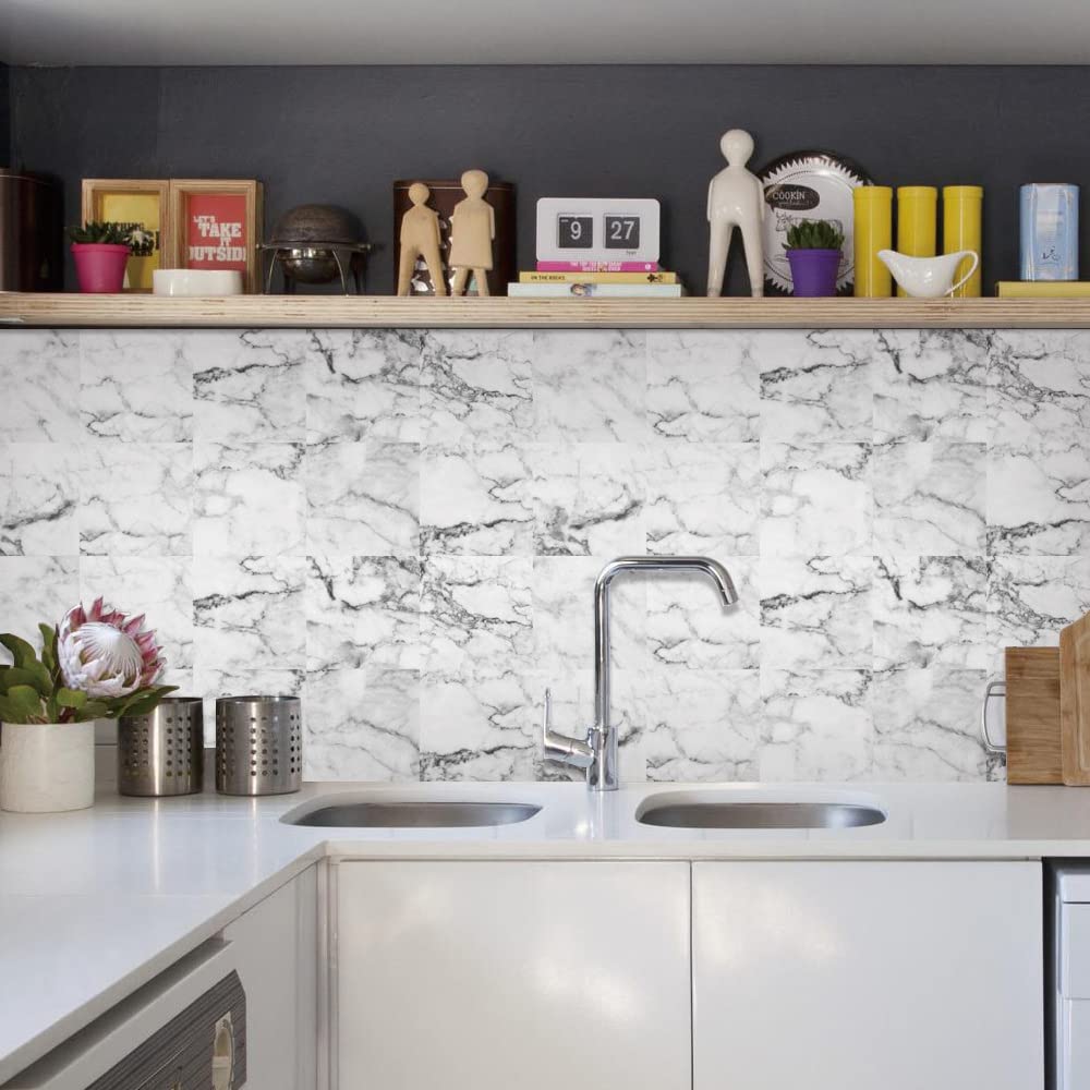 Rivestimento cucina moderno rivestimento adesivo cucina da parete a prova di acqua e olio Marmo rosa e brillantini 210 x 60 cm | Leroy Merlin