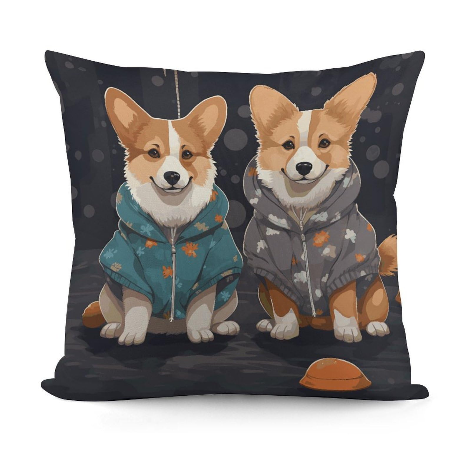 VstaDank Wearing Clothes Corgi Dogs Throw Pillow Covers 18x18 Inch Soft Couch Home Decor Cushion Cover Comfortable Plush Square Cushion Case Farmhouse Decorative Pillowcase for Living Couch