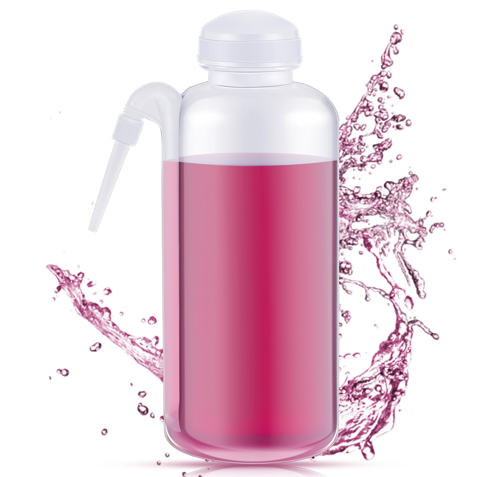 1 Pcs Plastic Communion Cup Filler, Plastic No Drip Squeeze Bottle Communion Juice Dispenser with Side Straw Church Bottle Filler Holy Condiment Squeeze Bottles for Ceremony Supplies, 17 oz