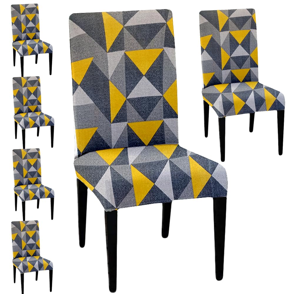 HOTKEI Pack of 6 Geometric Multicolor Dining Table Chair Cover Stretchable Slipcover Seat Protector Removable 1pc Polycotton Dining Chairs Covers for Home Hotel Dining Table Chairs (B0C7KV3HZ2) Amazon Price History, Amazon Price Tracker