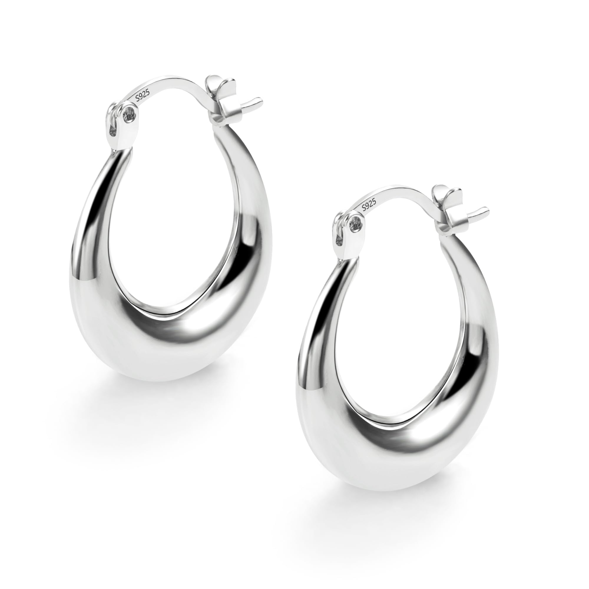 carthome Earrings Set for Women, Korean Earrings for Girls Stylish, Western Earring for Women Stylish, Hoops Earring for Womens, Silver Round Earrings Pair, Fashion Jewelry Accessories for Womens-picture-43