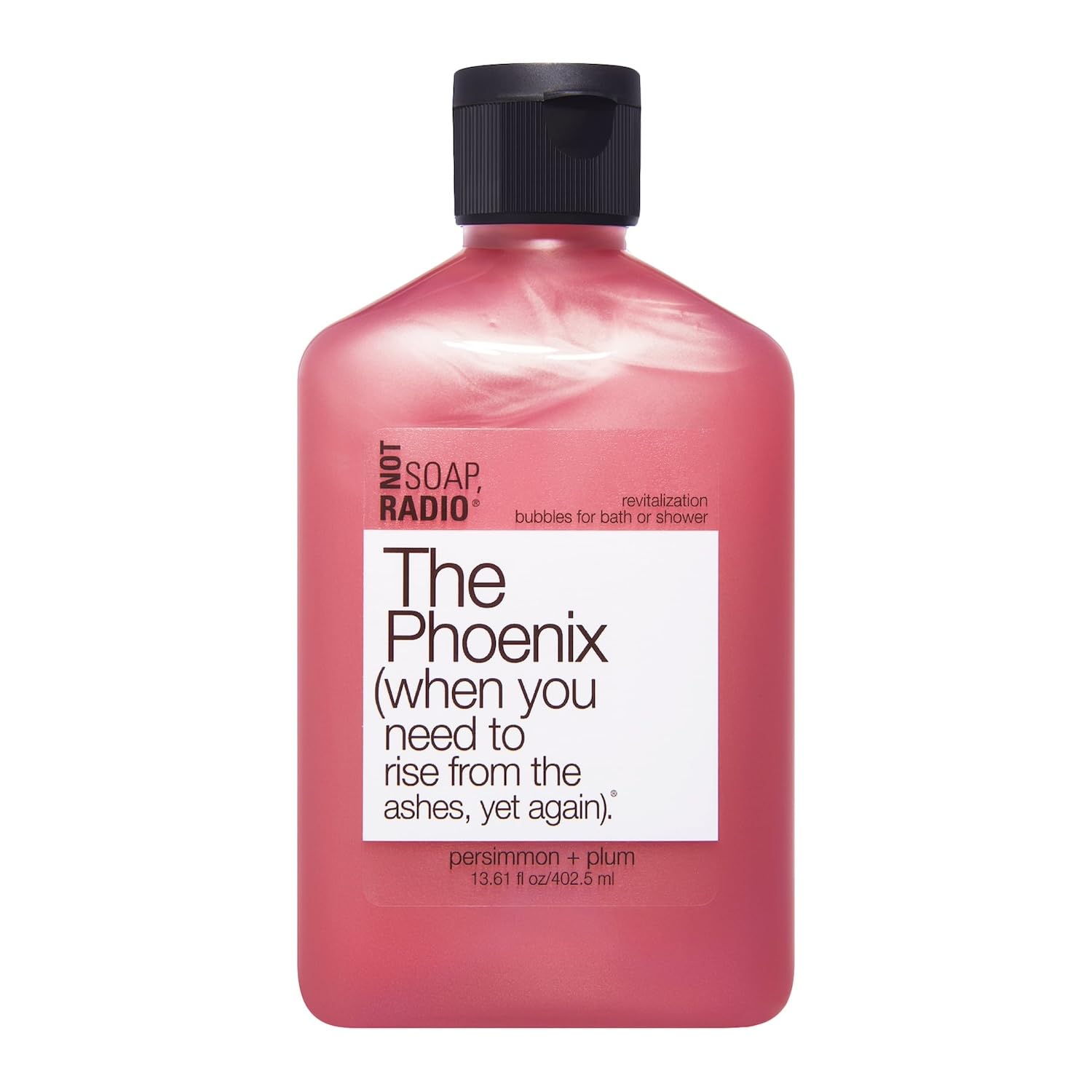 Not Soap, Radio The Phoenix | Persimmon and Plum with Bergamot Aloe Vera and Gentian Extracts, Moisturizing Body Wash for Women and Men | Paraben and
