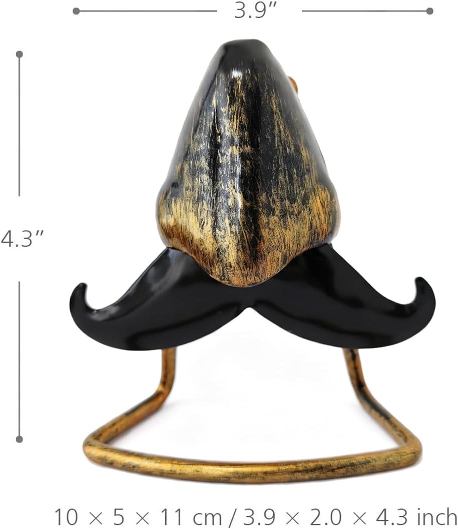 Metal Nose Shaped Eyeglass Holder Stand - Desktop Glasses Display Decor | Novelty Mustache Nose Spectacle Sunglasses Display Home Decoration, Eyewear Organizer Ornament for Office Nightstand Desk