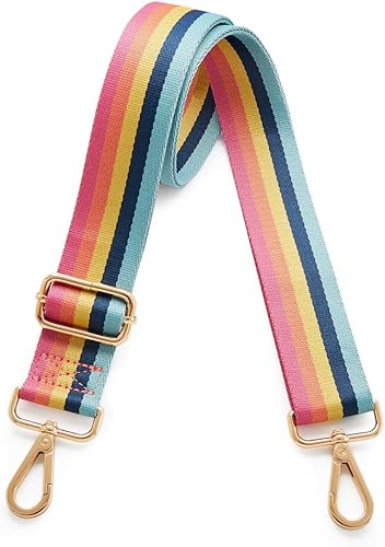 Miniatura 55 de Kolti Correa de repuesto para bolso, bolso cruzado a rayas anchas ajustables Hebilla de oro-04