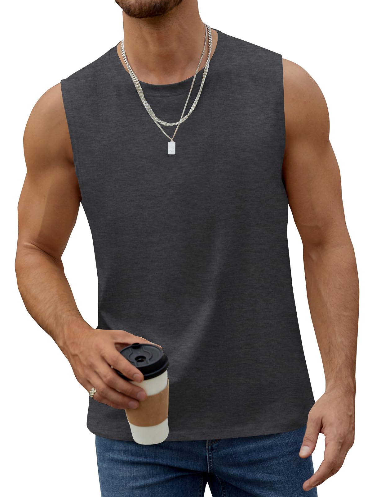Tank Top Herren Baumwolle Ärmelloser Shirts Muskelshirts Gym Sport Unterhemd T Shirts Männer Fitness Tops Trägershirts Tee Top für Men