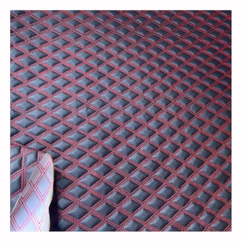 Simili cuir piqué noir de prestige 1,6x7m pour ameublement raffiné