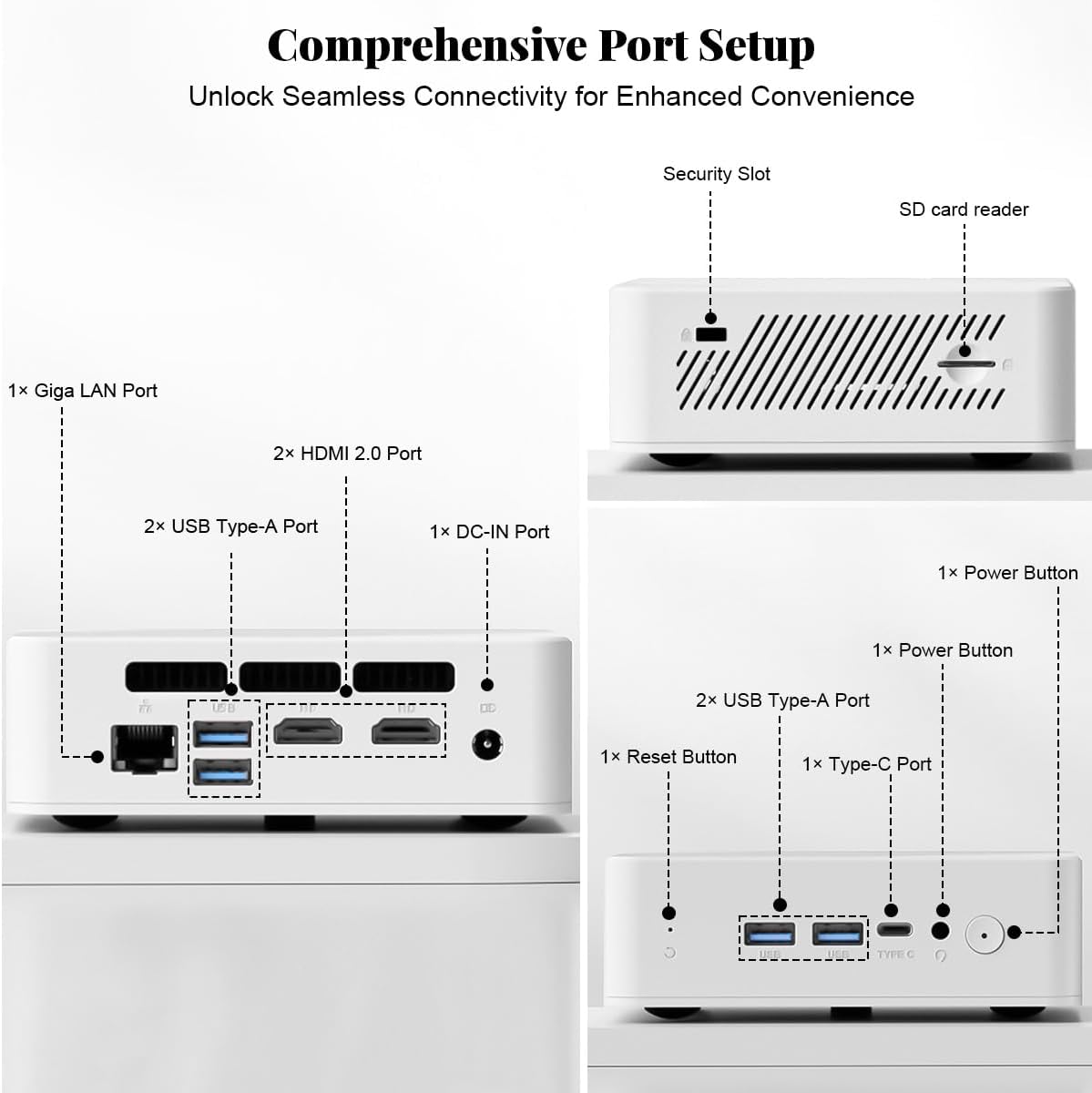 NIMO Mini PC Desktop, 12th Gen N100(Beat i3 1115G4) Mini Desktop Computers with USB3.2 BT5.2 WiFi 6, 8GB RAM 1TB SSD 4K Triple-Monitor Display Micro Computer for Student Home Office