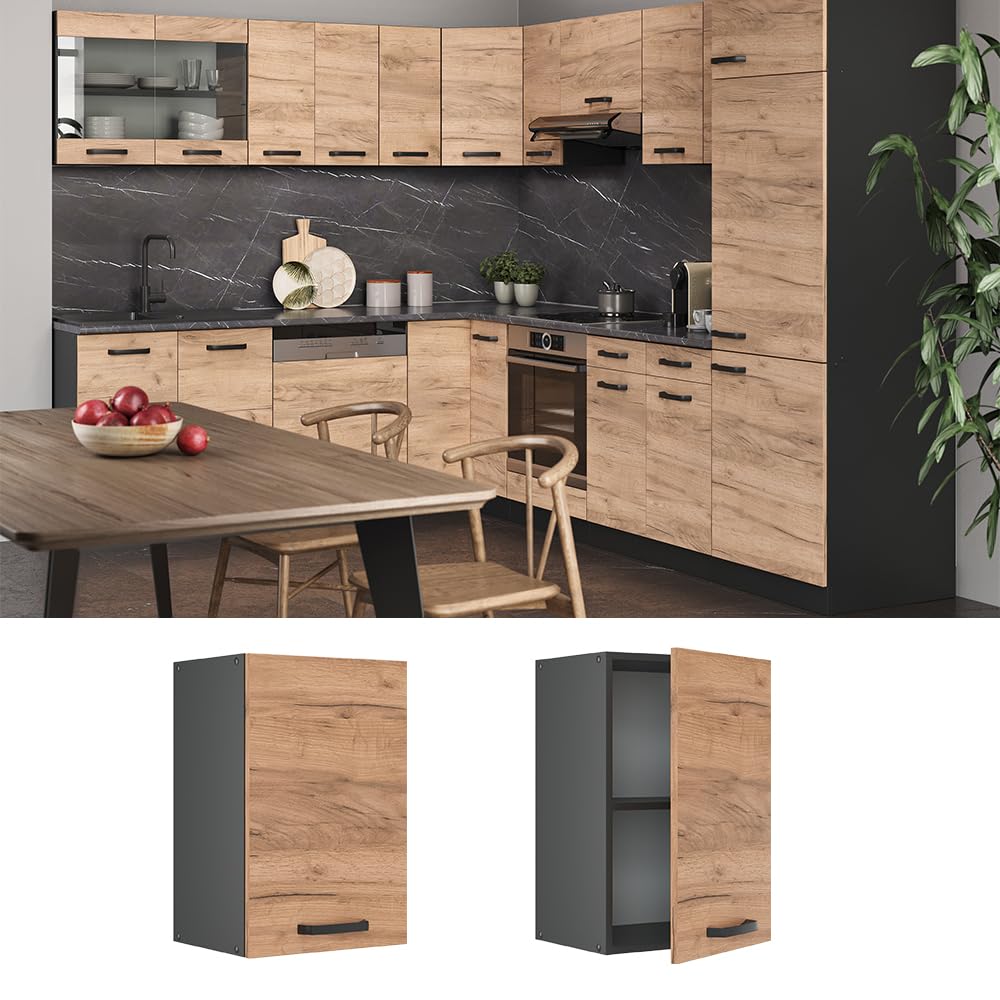 Vicco Armario Colgante R-Line, Roble Dorado, 40 cm, para combinación Libre Dentro de Sistemas de Cocina modulares