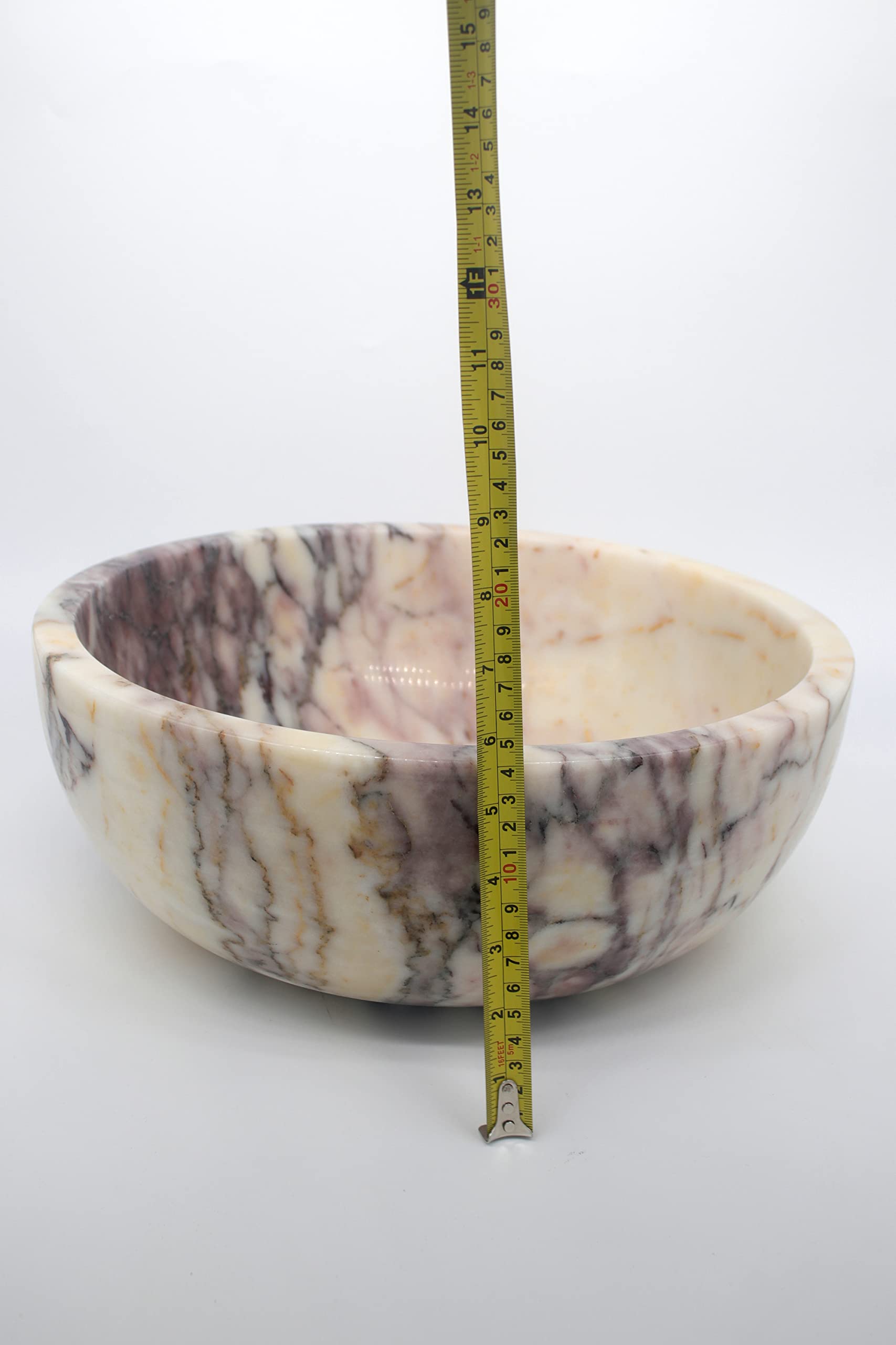 Fregadero de mármol lila, lavabo hecho a mano, cuenco de mármol, fregadero redondo hecho a mano, lavabo de baño, lavabo de guardarropa, recipiente redondo, fregadero de piedra natural