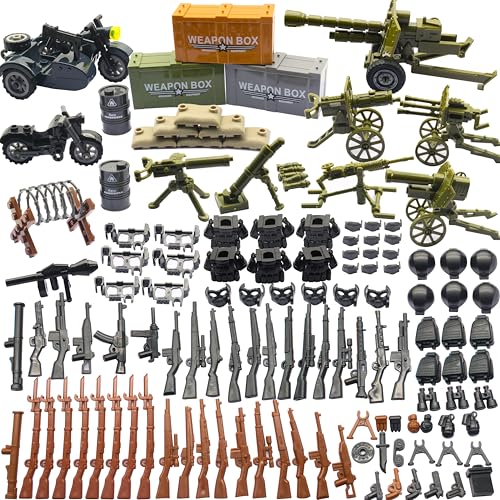 ZECHOCHOZE WW2 Military Weapon Pack Toy Army Gear Accessories Kits