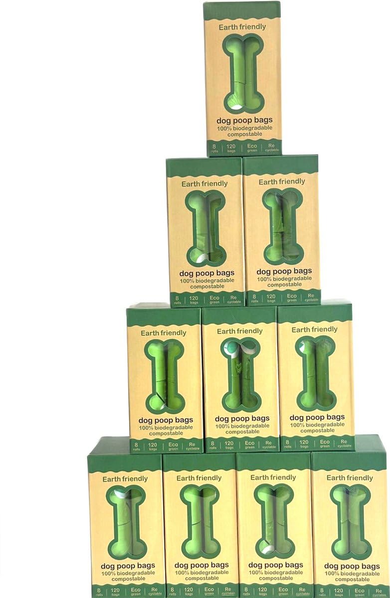 YAR Hundekotbeutel 360 Stück – 100% kompostierbar & biologisch abbaubar – Extra stark & auslaufsicher – 23x33cm – mit Minzduft – Recycelt & CO2-neutral – Grün – für alle Spender geeignet