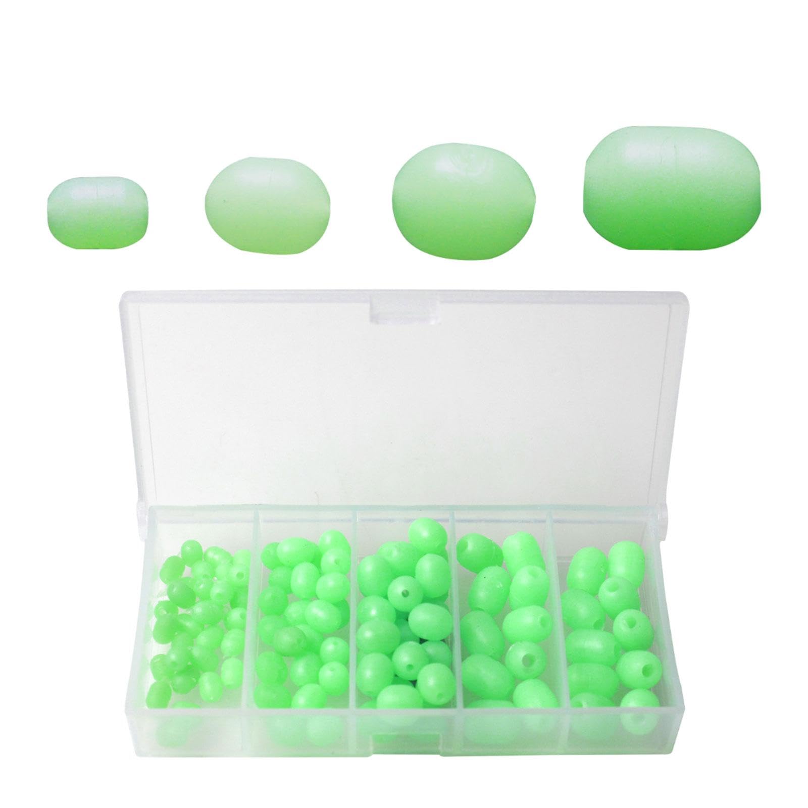 100 Uds Cuentas Luminosas de Pesca Accesorios Herramientas Cuentas de Aparejo Señuelos de Pesca Brillo Ovalado