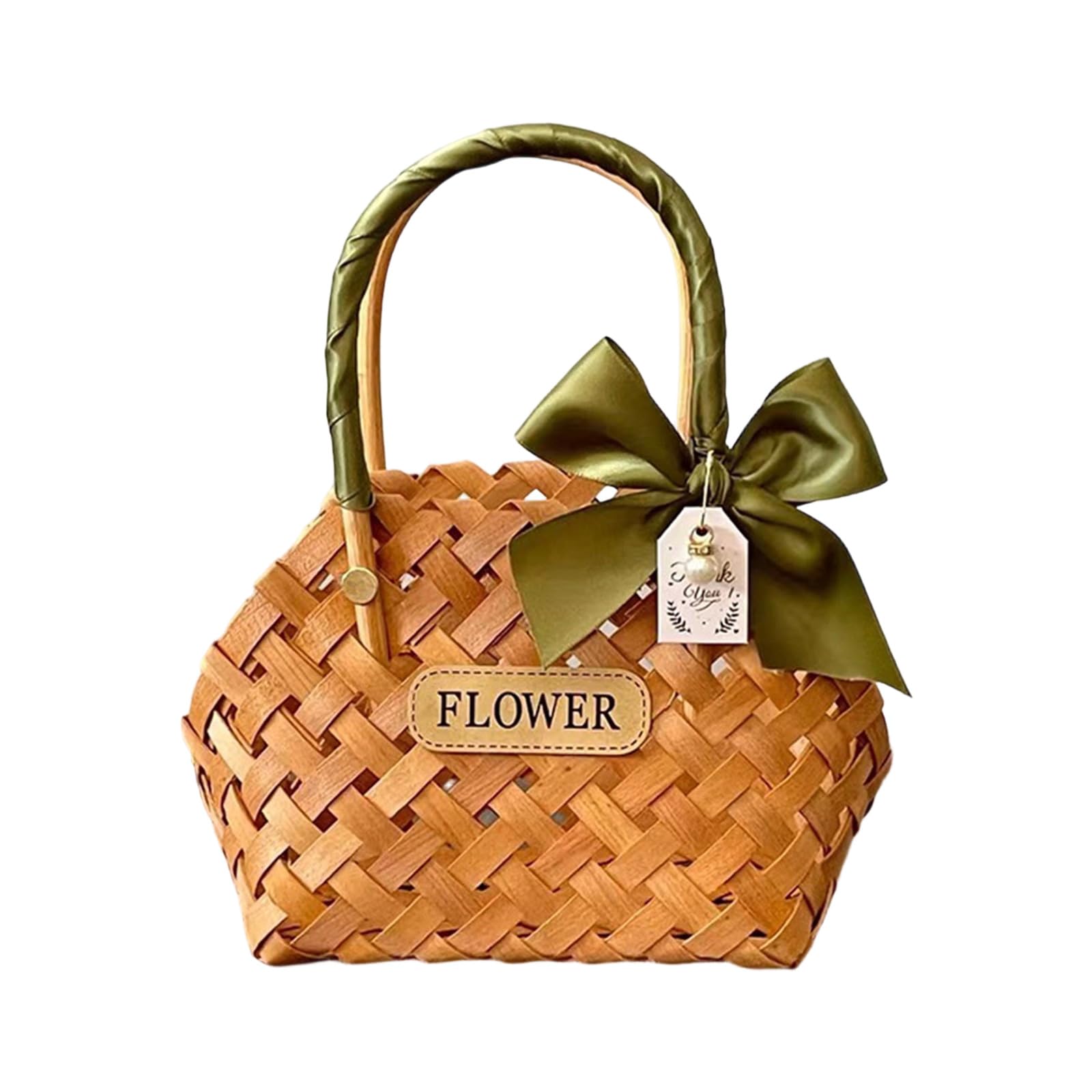 Handcrafted Wood Flower Basket with Rustics Charm for Living Room or Offices Multipurpose Decorative Basket