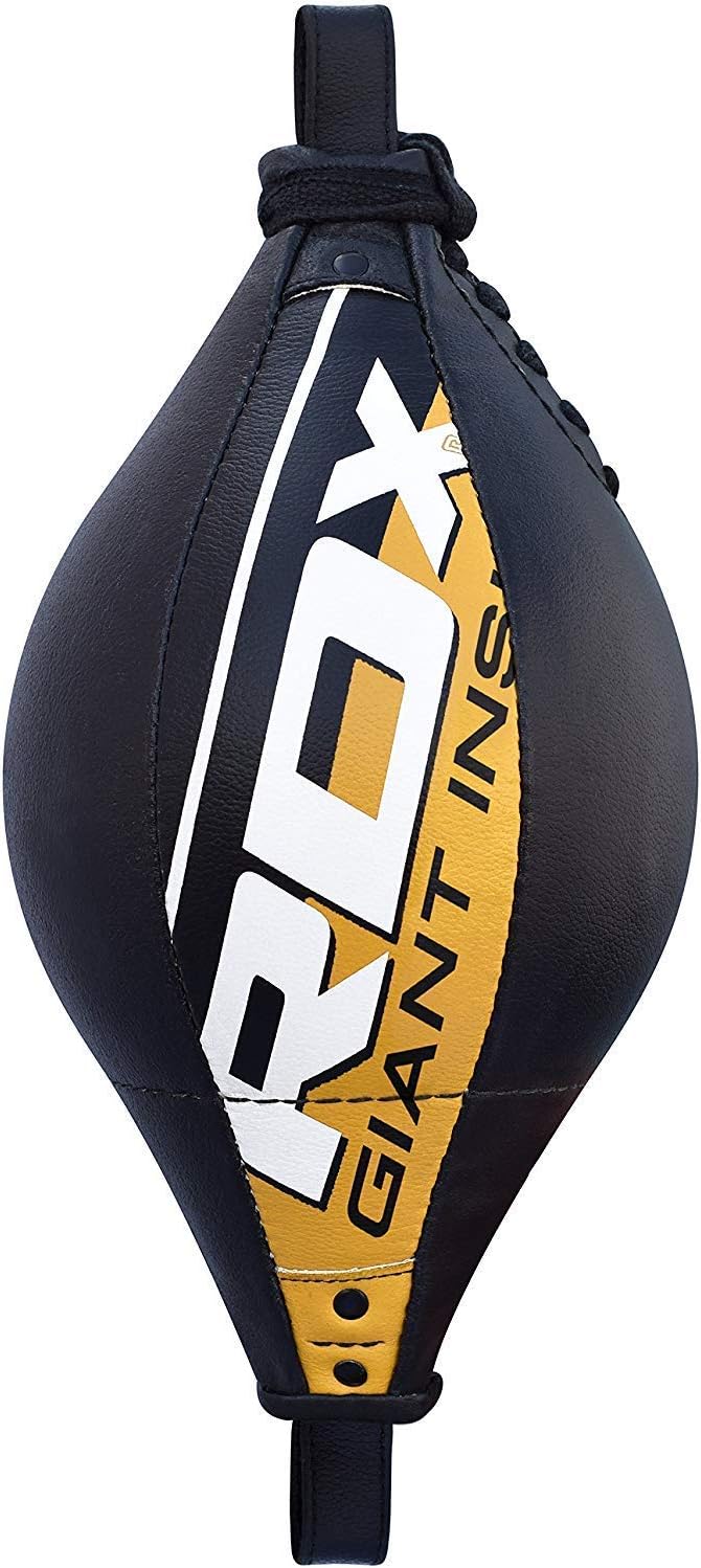 RDX Double End Speed Ball Maya Hide Leather Boxing Ball Dodge Speed Bag Punching MMA Training Workout Floor to Ceiling Rope