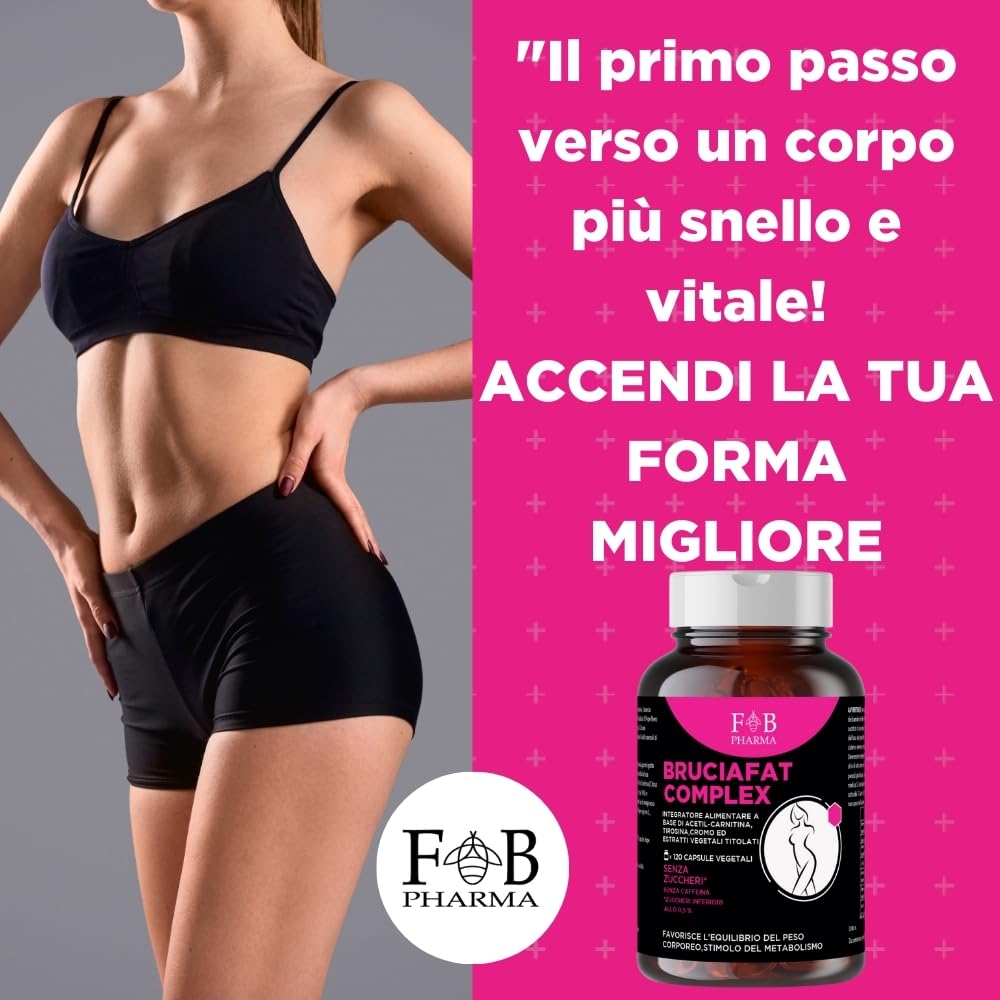 Brucia Grassi Potente e Veloce - Termogenico Dimagrante Forte Donna e Uomo - 120 Capsule | GARCINIA CAMBOGIA + L CARNITINA + FOSKOLINA + PIPER NIGRUM + CROMO PICOLINATO + ARANCIAO AMARO