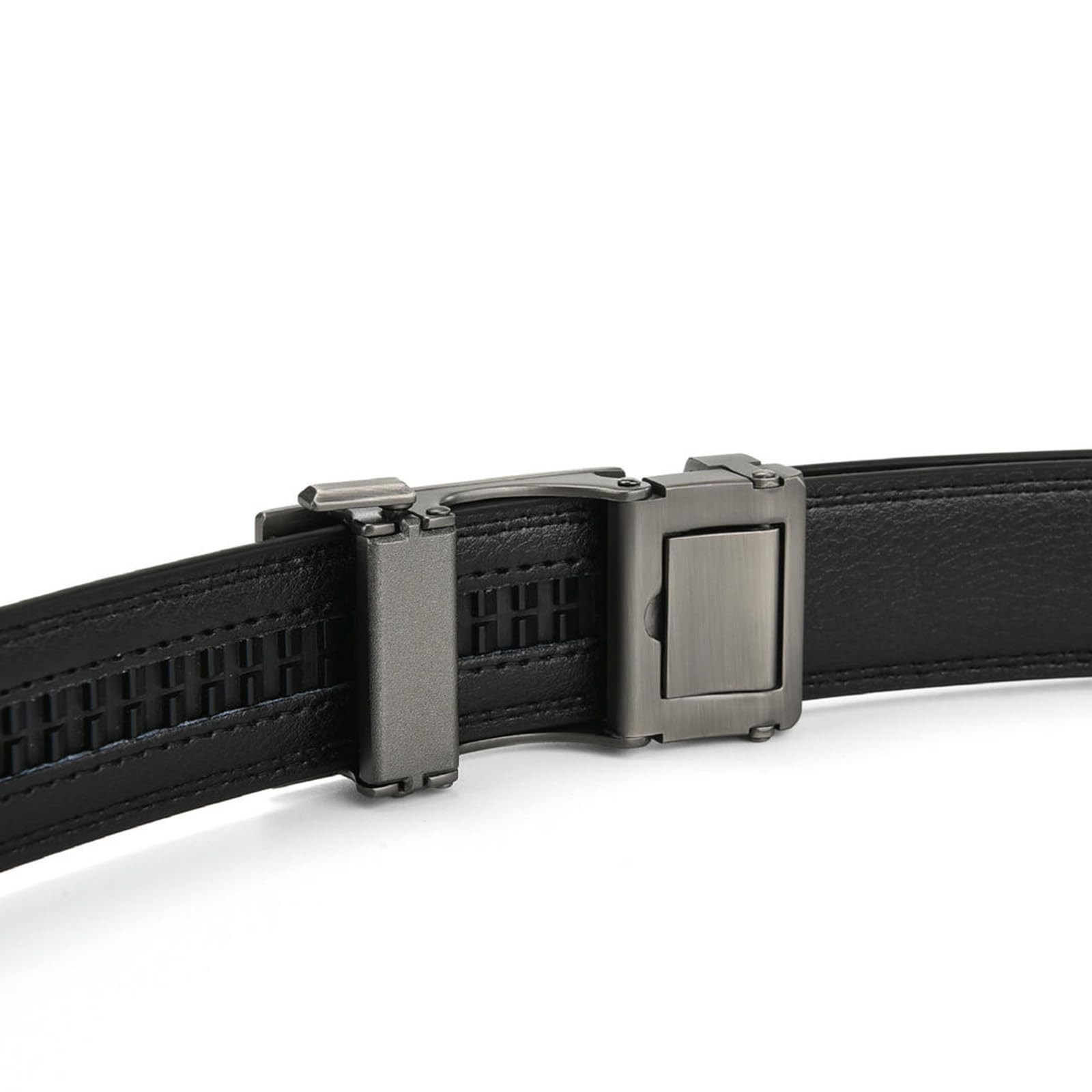 Cintura Uomo Cintura di Fibbia Automatica in Pelle Vera da Uomo - Elegante Cintura Casual E Formale per Abiti, Jeans, Pantaloni - Design Classico Regolabile-argento-grigio-125 Cm