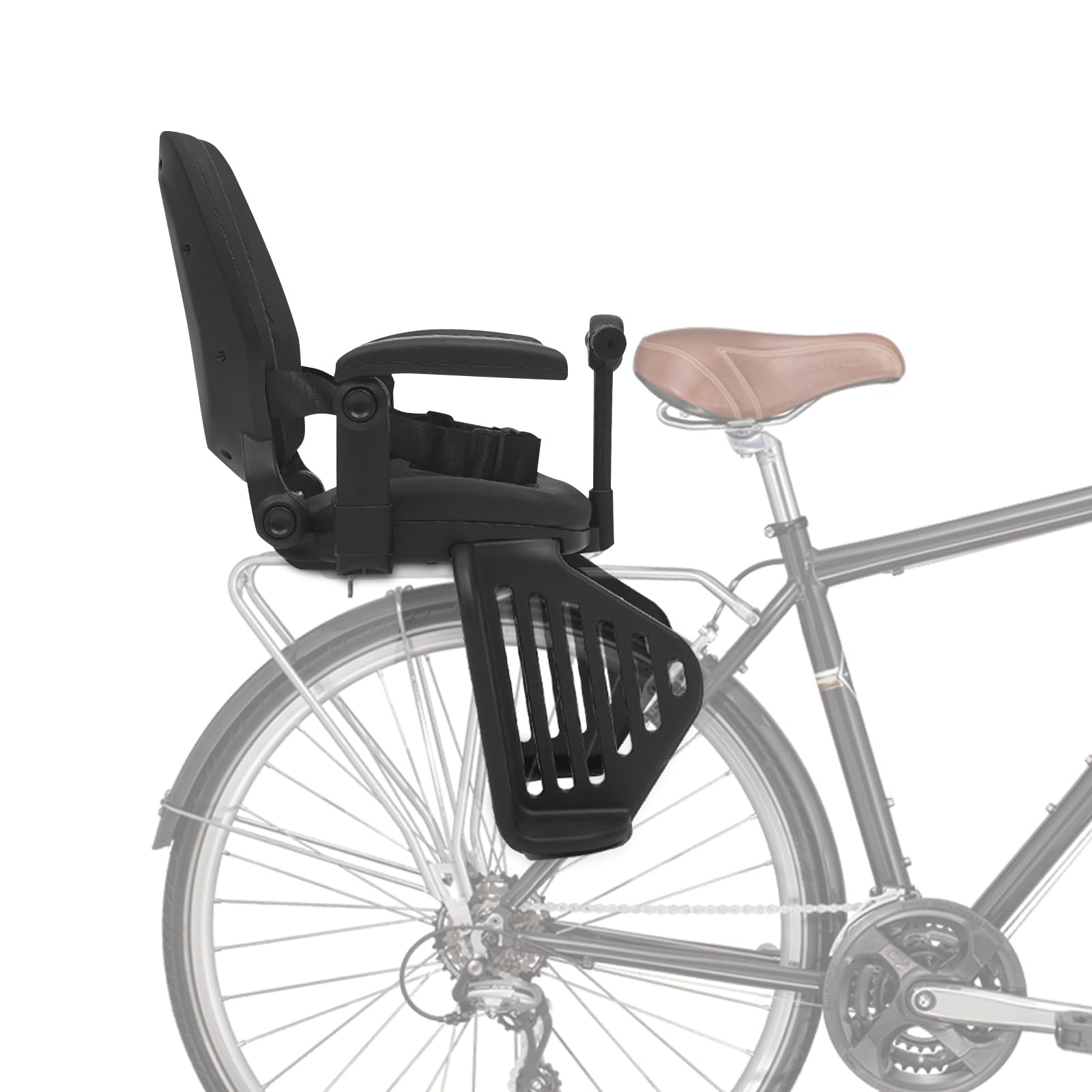 Fahrradkindersitz, Fahrrad Kindersitz Hinten, Bis 50kg Hochlehne mit 3-Fach Verstellung, 5-Punkt Sicherheitsgurt & Große Fußstütze, Für Kinder 8 Monate-8 Jahre