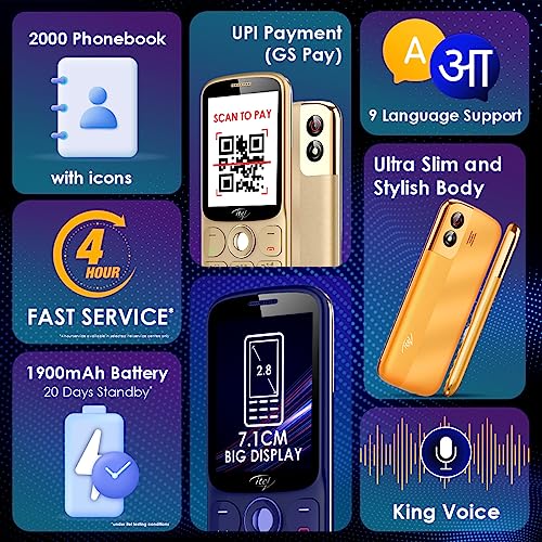 Image of itel SG600 Keypad Mobile Phone | 2.8 inch Display | 1900mAh Battery | UPI Pay | Crystal Clear Calls | 4 Hour Service | 1.3 MP Camera with Flash | Kingvoice | Metal Finish | Orange