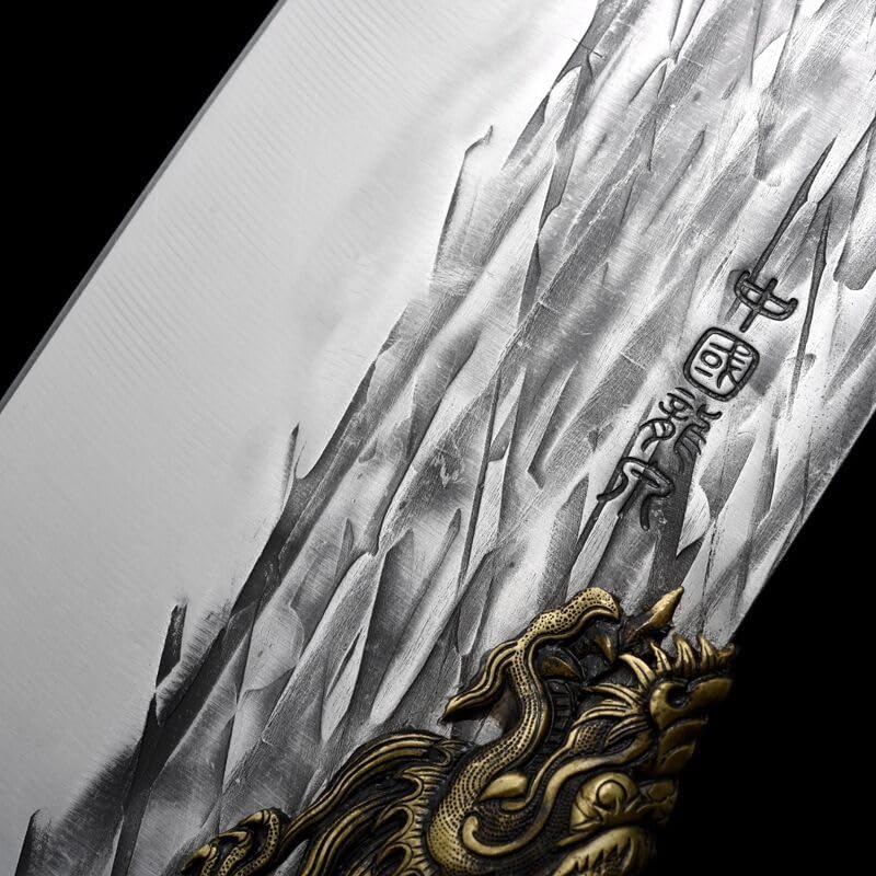 Meat Cleaver,Cleaver Knife Cutting Knife Longquan Forging Kitchen Knife Household Boning Knife Super Sharp Chef Knife