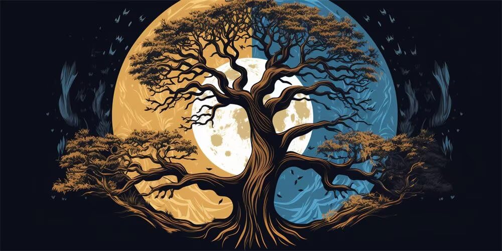 Wangllpgy Square Diamond Diamond Painting Kits For Adults Large, 5D Diy Tree Diamond Art Kits Adults Square Drill Large Dimond Art Full Moon Crystal Cross Stitch Gem Arts For Wall Decoration 200X100cm/78.7X39.4 Inch (Wl540)