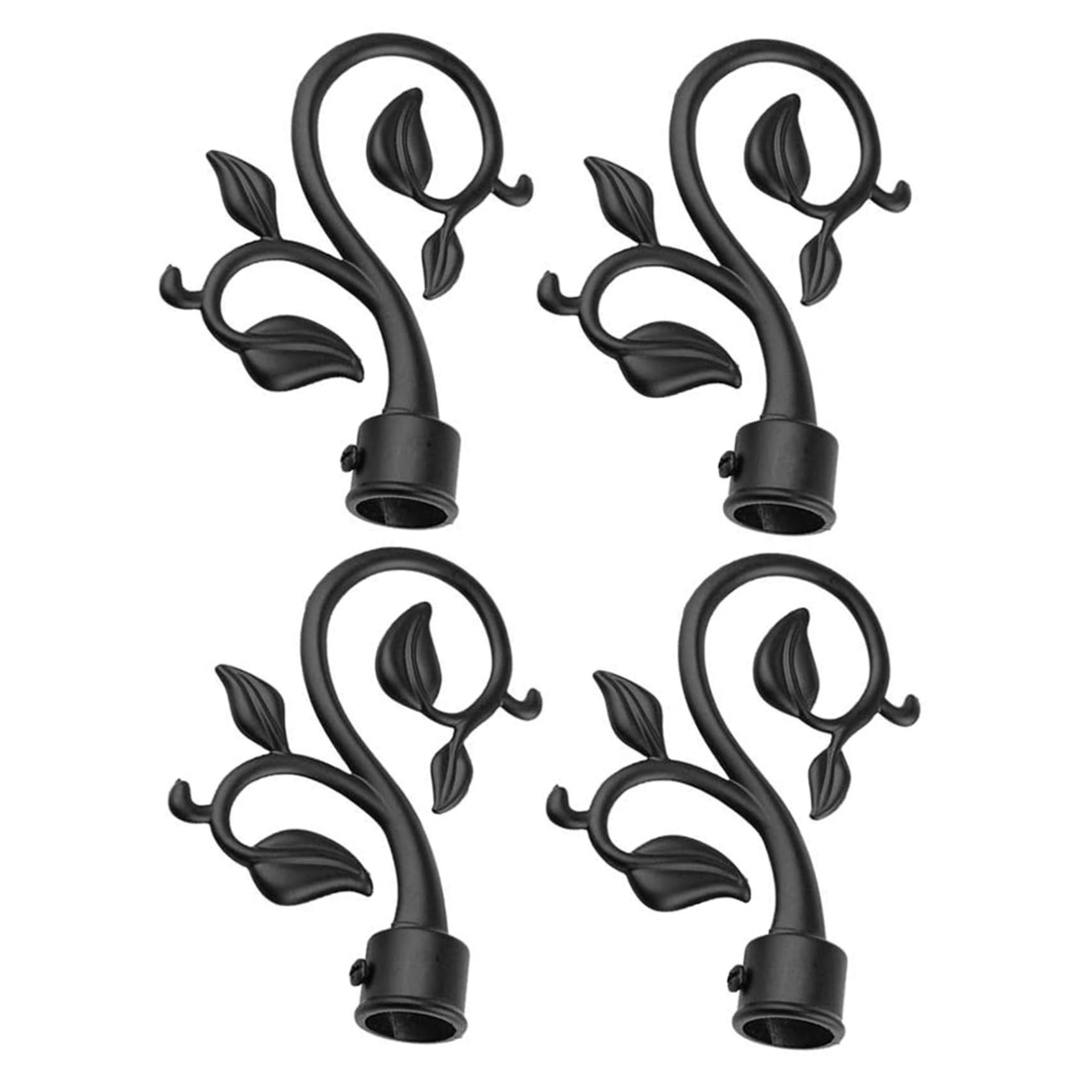 Tsawntd Curtain Rod End Caps, 4PCS Waterproof Plastic Curtain Rod Finials Ends Only, Vintage Easy to Install Ends Decorative Cap for 0.87inch Dia.