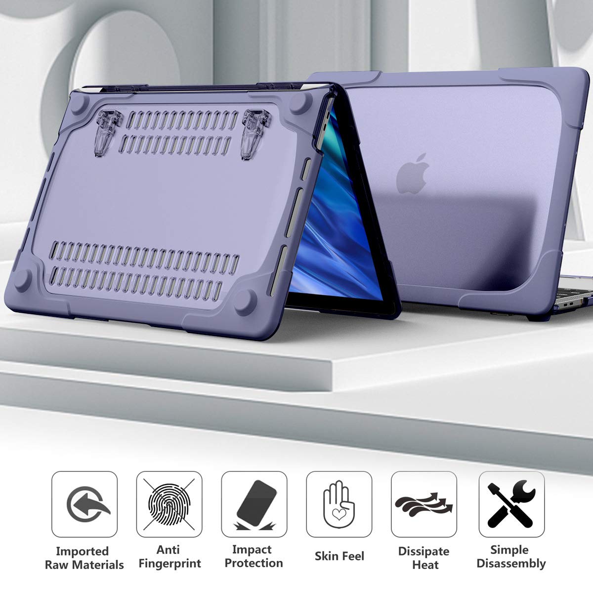 DONGKE MacBook Pro 13 Case 2020-2023 A2338 M2/M1 - Rugged Shell With Kickstand, Teal