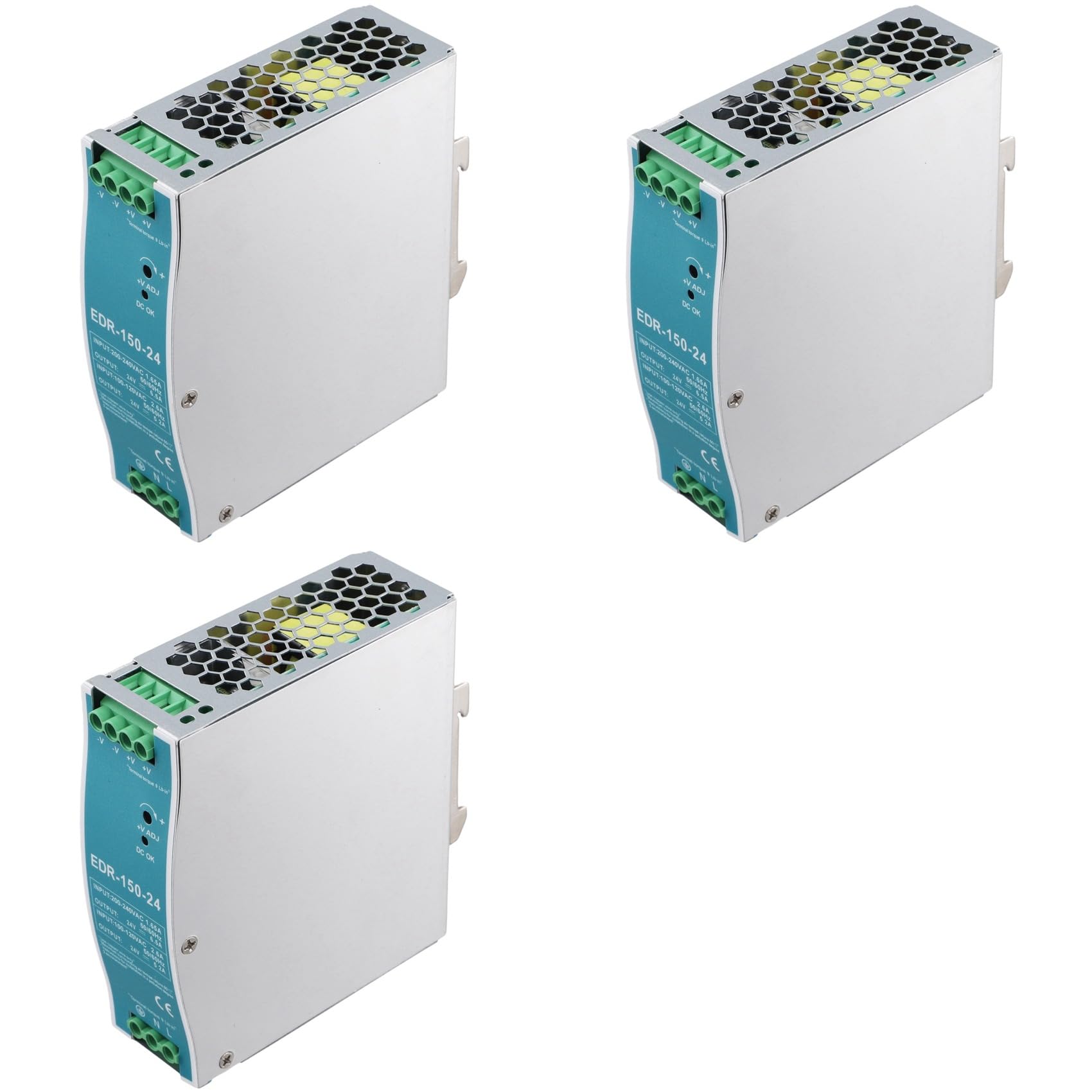 Jnchdghwa As Shown 3X -150W-24V 24V 150W Din Rail Power Supply Ac-Dc Driver Voltage Regulator Power Suply 100V-240V