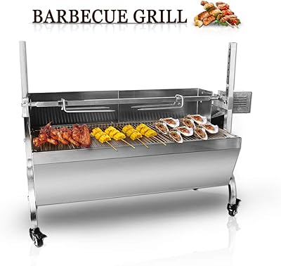 charcoal bbq with rotisserie and smoker