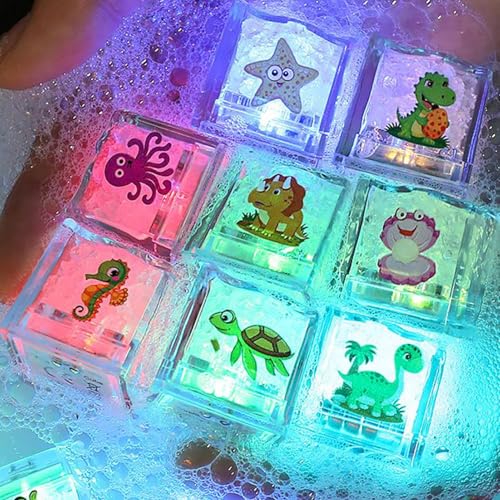 Lumières pour bain étanches de 8 pièces le cadeau idéal pour garçons et filles à Noël