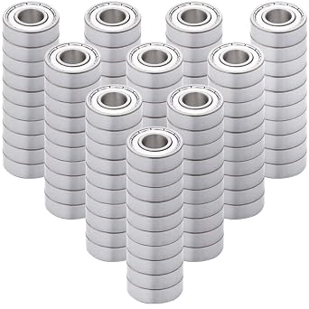 [100-Pack] 686-ZZ - Deep Groove Radial Ball Bearing 6 mm x 13 mm x 5 mm ID x OD x Width with Double Metal Shield