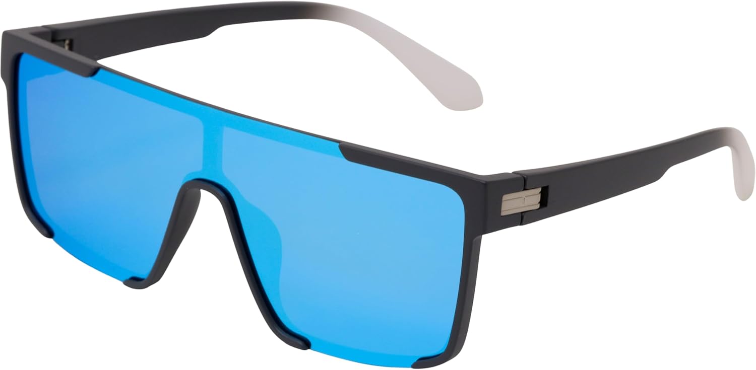 Polarized Shield Sunglasses for Men and Women UV400 Protection Flat Top Design Lightweight TR90 Fashion Shades - Image 3