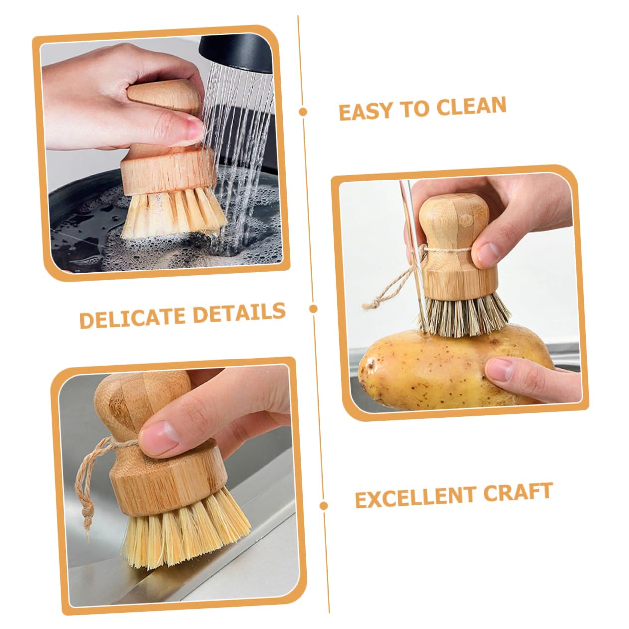 Ciieeo 5 Juegos Juego De Cepillos para Platos De Cocina Dish Brush Cepillos Limpiar Azulejos Cepillo Recogedor Pequeño para Limpiar Hundir Cepillo De Madera Fregador De Platos 4 Uds * 5