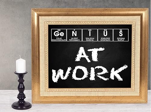 Miniatura 9 de Genius At Work - Póster científico divertido sin marco, 14 x 11 pulgadas, arte químico, ideal para laboratorio de ciencias, dormitorio de