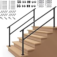 Vista 16 de Barandales de exteriores para escaleras, hierro forjado color negro (2 escalones)