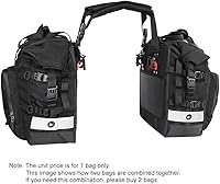 Vista 6 de Rhinowalk Bolsa de sillín impermeable para motocicleta, alforja lateral para motor, paquete de equipaje, bolsa lateral para motocicleta de Negro