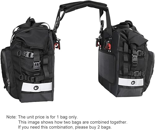 Miniatura 6 de Rhinowalk Bolsa de sillín de motocicleta Bolsa de alforja de motor impermeable Paquete de equipaje Bolsa lateral de motocicleta de liberación rápida