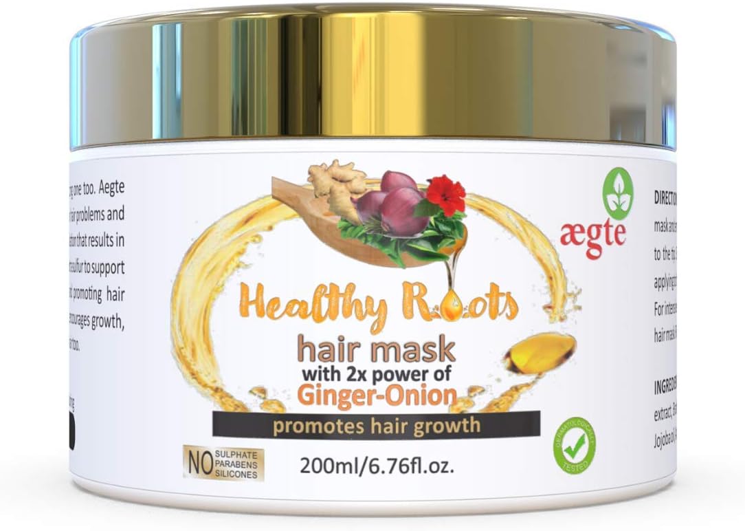 Aegte Healthy Roots Hair Growth Mask With 2x Power Of Ginger - Onion, 200 ml
