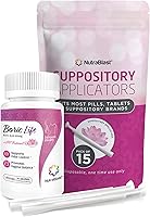 NutraBlast Boric Acid Suppositories 600mg for pH Balance - 30 Suppositories & 15 Applicators Bundle | Feminine Care Made in USA