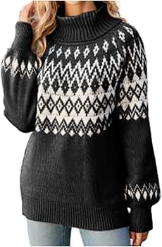 トップス Bouncy Check Knit Pullover Yousify Oversized Sweaters for Women Half Zipper Cable Knit