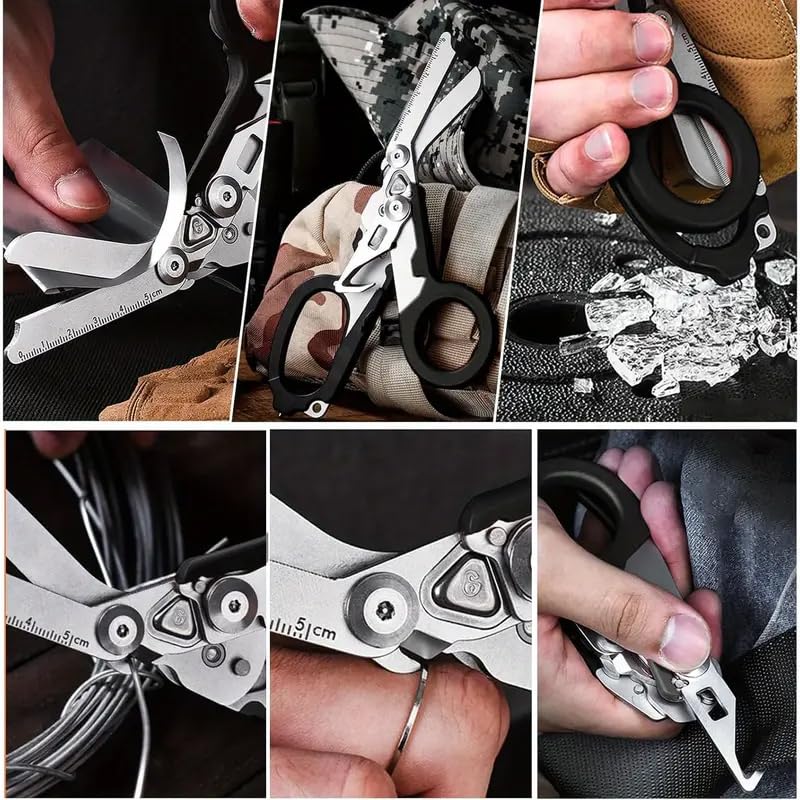 Image of 6-in-1 Heavy-Duty Emergency trauma shears|Folding Emergency Shears| | Multifunctional Life-Saving Tool|Suitable for Emergency Rescue|Outdoor Exploration|DIY Construction and Maintenance|