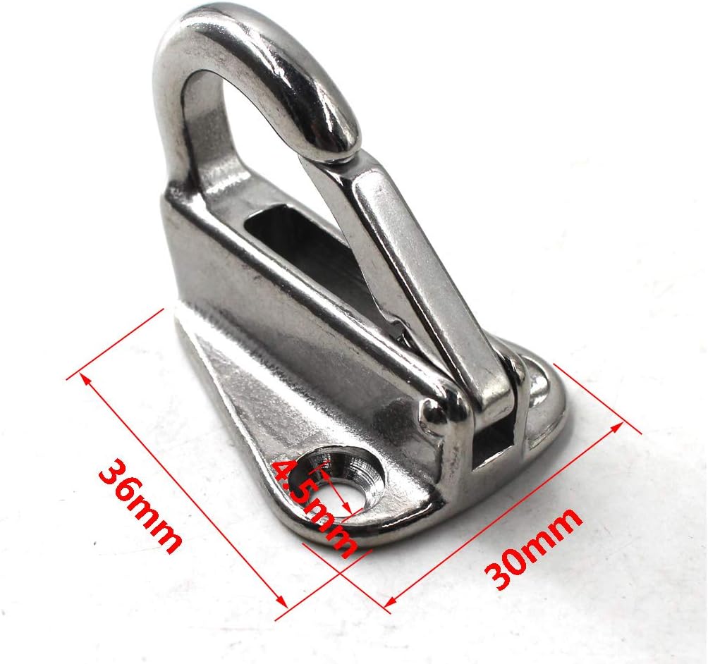 Flomore Fender Hook Marine Grade 316 Stainless Steel Spring Snap Hook Boat Ship Hardware (Pack of 4) image 5