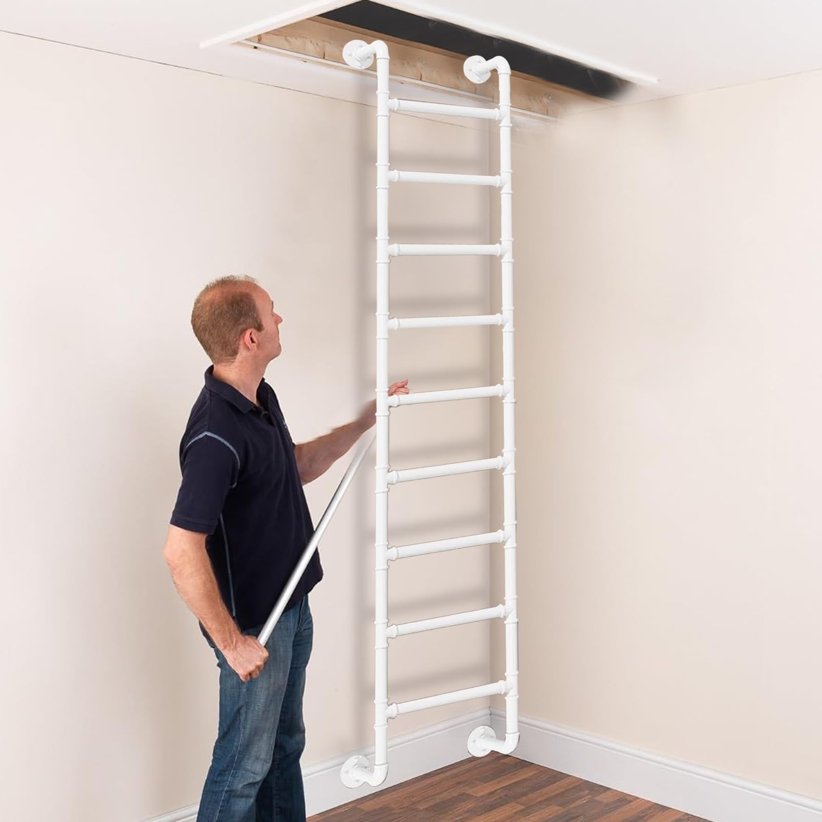 Escalera de emergencia para sótanos y áticos altos que transforma su hogar en un espacio seguro